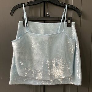 Abercrombie & Fitch Light Blue Sequin Camisole Skirt Set